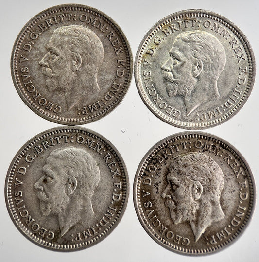 1933/34/35/36 George V Threepence Silver Coins | Very High Grade | a8743