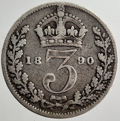 1890 Victoria Threepence Silver Coin | Collectable Grade | a8675