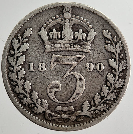 1890 Victoria Threepence Silver Coin | Collectable Grade | a8675