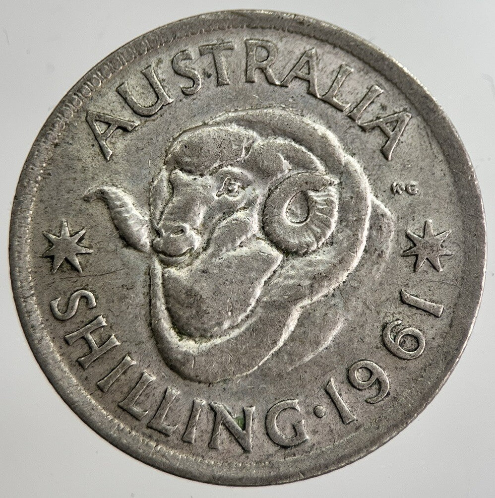 1961 Australia Shilling Silver Coin | Fine Collectable Grade | a8527