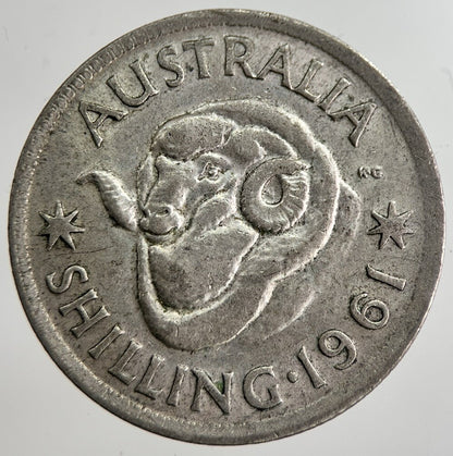 1961 Australia Shilling Silver Coin | Fine Collectable Grade | a8527