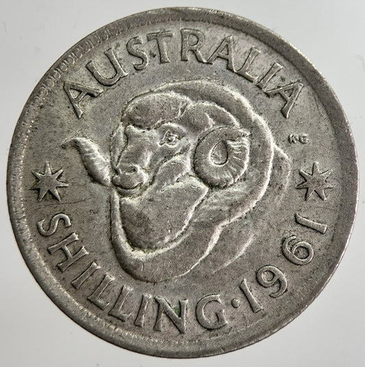1961 Australia Shilling Silver Coin | Fine Collectable Grade | a8527