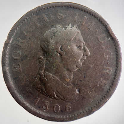 1806 George III 3rd One Penny Coin | Collectable Grade | a8977