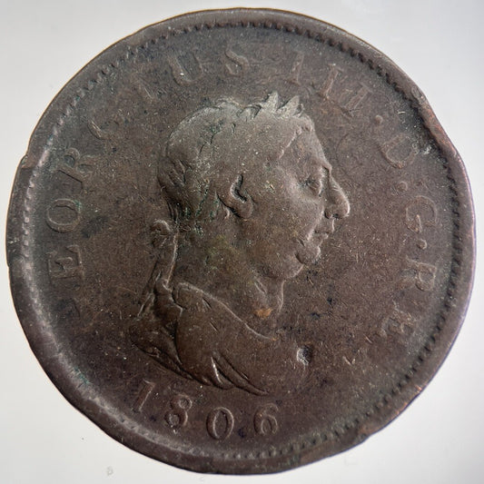 1806 George III 3rd One Penny Coin | Collectable Grade | a8977