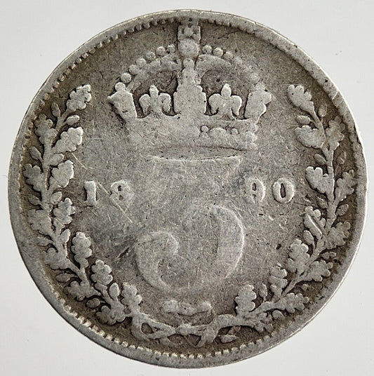 1890 Victoria Threepence Silver Coin | Collectable Grade | a8475
