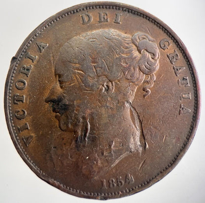 1854 Victoria One Penny Coin | Collectable Grade | a8996