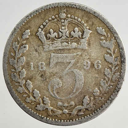 1896 Victoria Threepence Silver Coin | Collectable Grade | a8481
