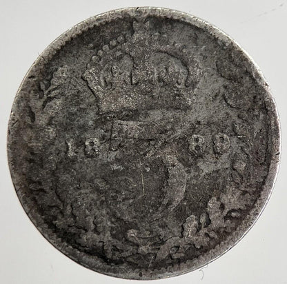 1889 Victoria Threepence Silver Coin | Collectable Grade | a8828