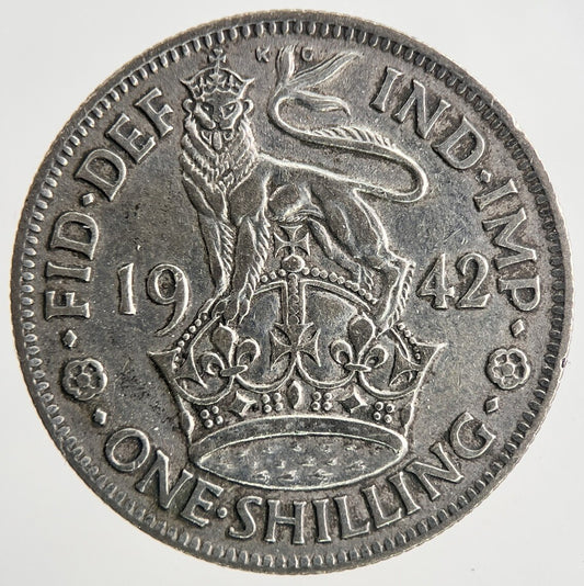 1942 George VI British Shilling Silver Coin | Fine Collectable Grade | a6959
