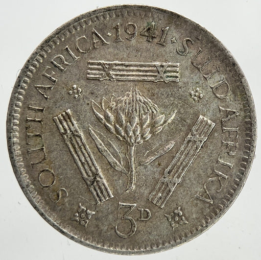 1941 South Africa Threepence Silver Coin | Fine Collectable Grade | a6992