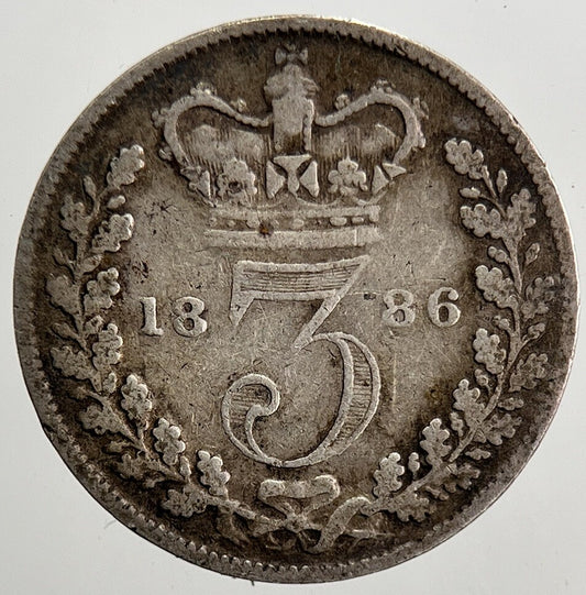 1886 Victoria Threepence Silver Coin | Fine Collectable Grade