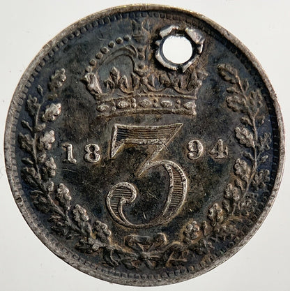 1894 Victoria Threepence Silver Coin | Very High Grade