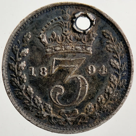 1894 Victoria Threepence Silver Coin | Very High Grade