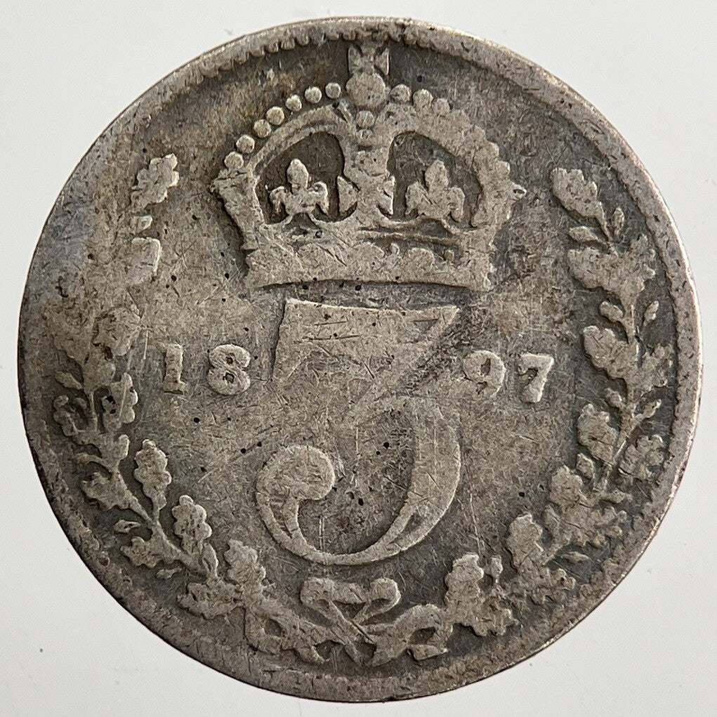 1897 Victoria Threepence Silver Coin | Collectable Grade