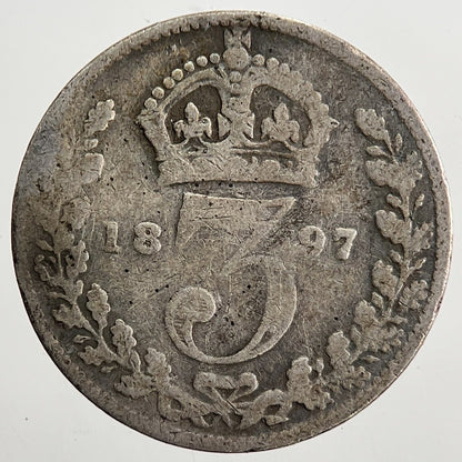 1897 Victoria Threepence Silver Coin | Collectable Grade