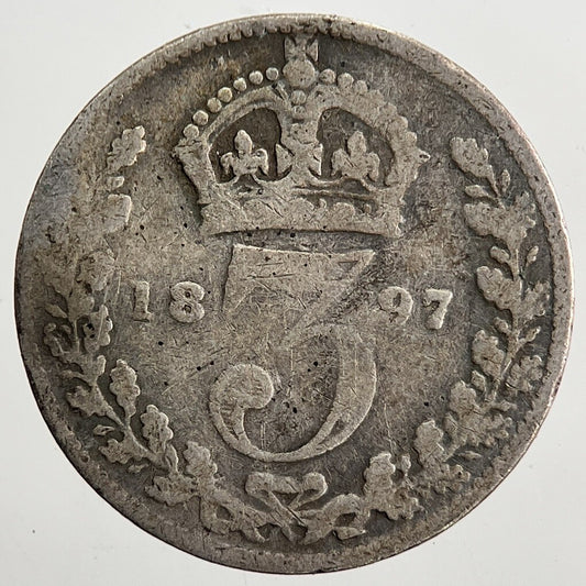 1897 Victoria Threepence Silver Coin | Collectable Grade