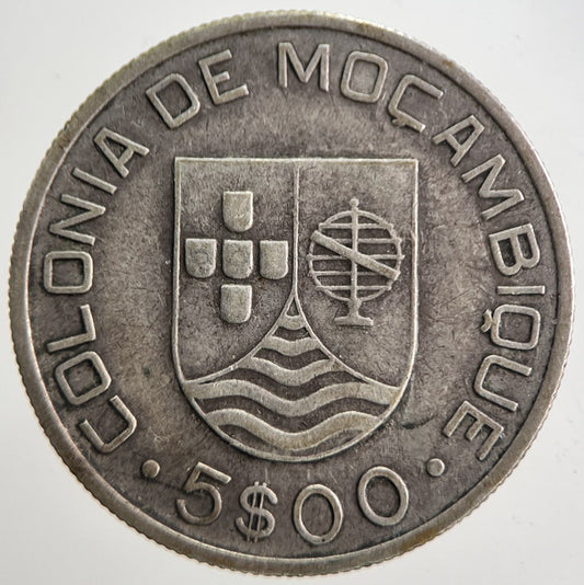 1935 Mozambique 5 Escudos Silver Coin | Fine Collectable Grade