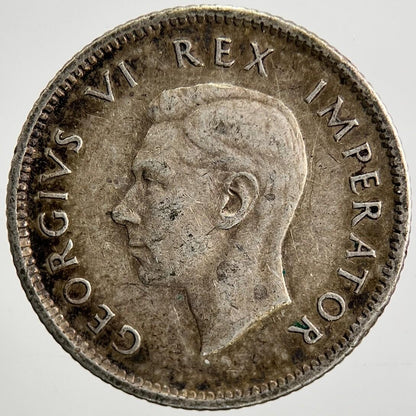 1937 South Africa Sixpence Silver Coin | Fine Collectable Grade