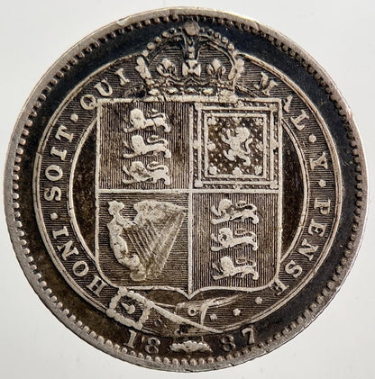 1887 Victoria Shilling Silver Coin | Fine Collectable Grade
