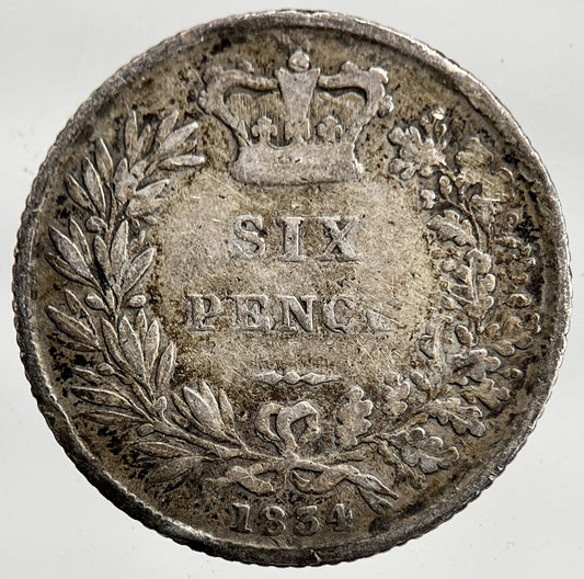 1834 William IV Sixpence Silver Coin | Collectable Grade