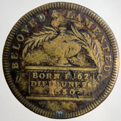 1830 George IV Commemorative Death Medal Token | Fine Collectable Grade | a6955