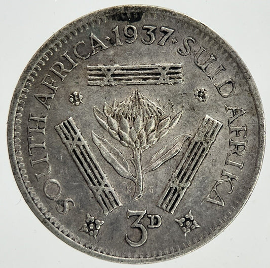 1937 South Africa Threepence Silver Coin | Fine Collectable Grade | a6989