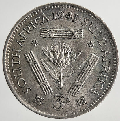 1941 South Africa Threepence Silver Coin | Very High Grade | a6975