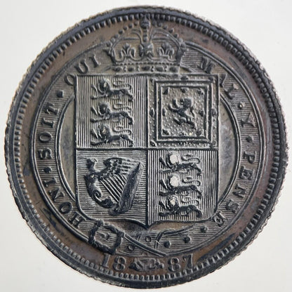 1887 Victoria Sixpence Silver Coin | Very High Grade