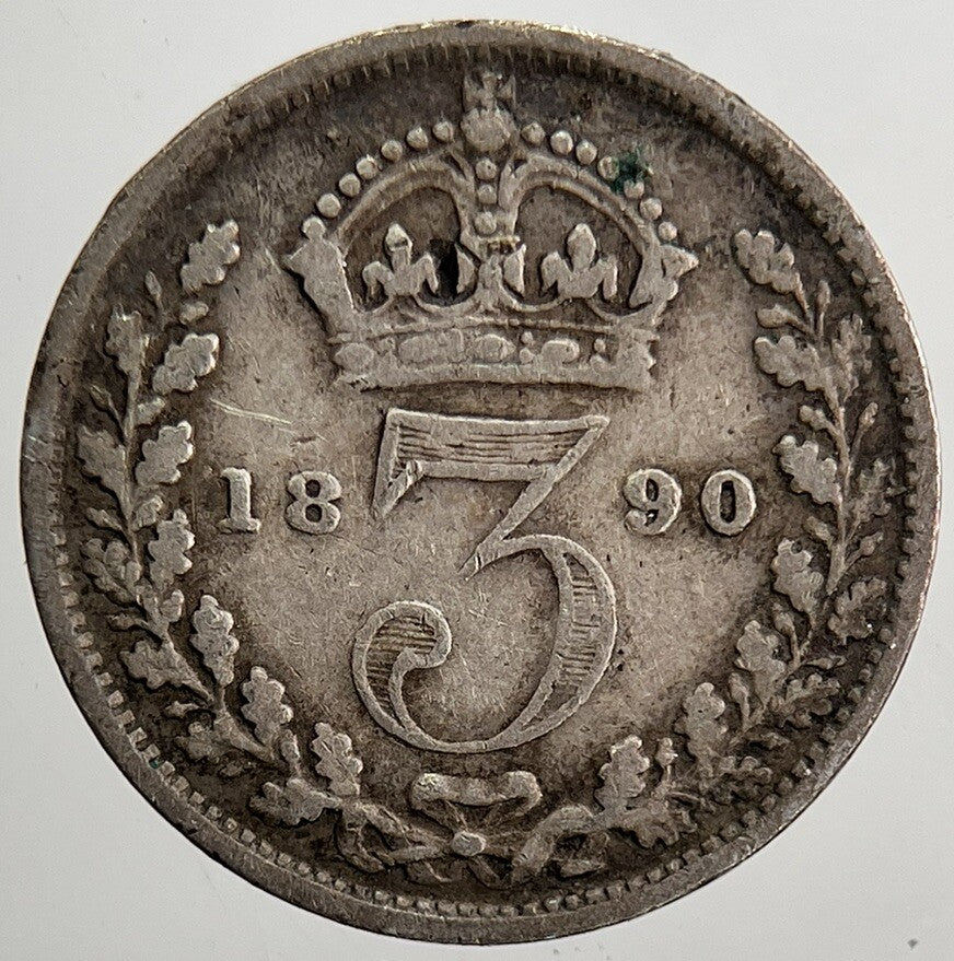 1890 Victoria Threepence Silver Coin | Fine Collectable Grade