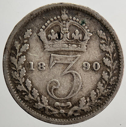 1890 Victoria Threepence Silver Coin | Fine Collectable Grade