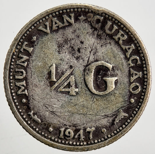 1947 Netherlands 1/4 Quarter Gulden Silver Coin | Collectable Grade