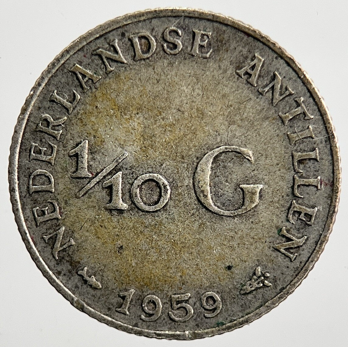 1959 Netherlands 1/10 Gulden Silver Coin | Fine Collectable Grade