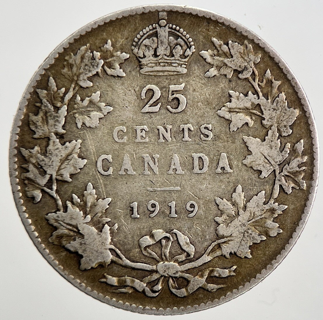 1919 Canada 25 Cents Silver Coin | Fine Collectable Grade
