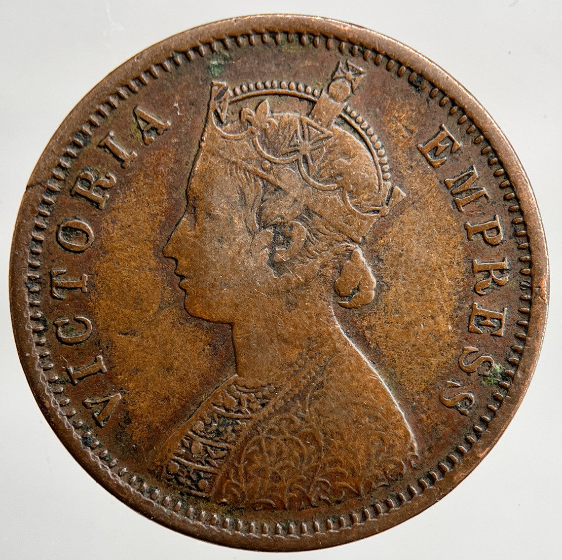 1877 India One Quarter Anna Coin | Fine  Collectable Grade