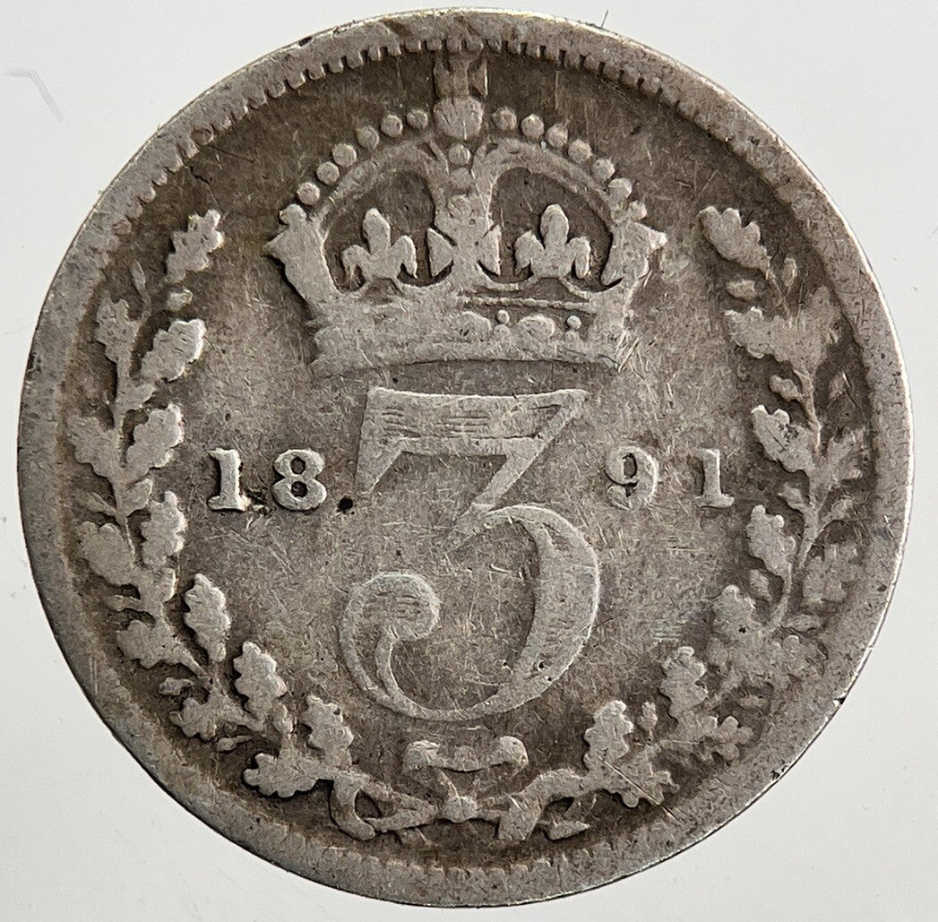 1891 Victoria Threepence Silver Coin | Collectable Grade