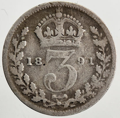 1891 Victoria Threepence Silver Coin | Collectable Grade