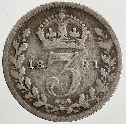1891 Victoria Threepence Silver Coin | Collectable Grade