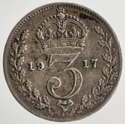 1917 George V Threepence Silver Coin | Fine Collectable Grade | a6933