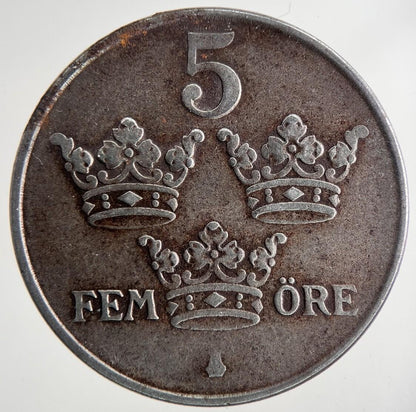 1949 Sweden 5 Ore Coin | Fine Collectable Grade | a6966