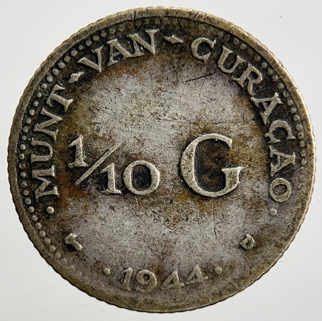 1944 Netherlands 1/10 Gulden Silver Coin | Collectable Grade