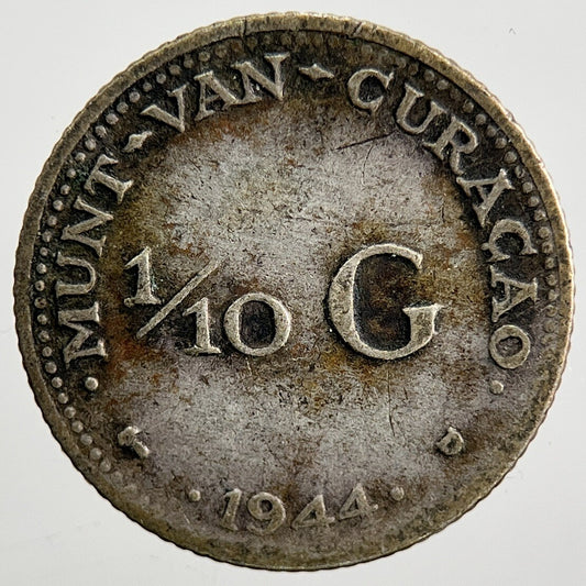 1944 Netherlands 1/10 Gulden Silver Coin | Collectable Grade