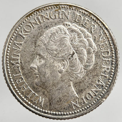 1941 Netherlands 25 Cents Silver Coin | Very Fine Grade
