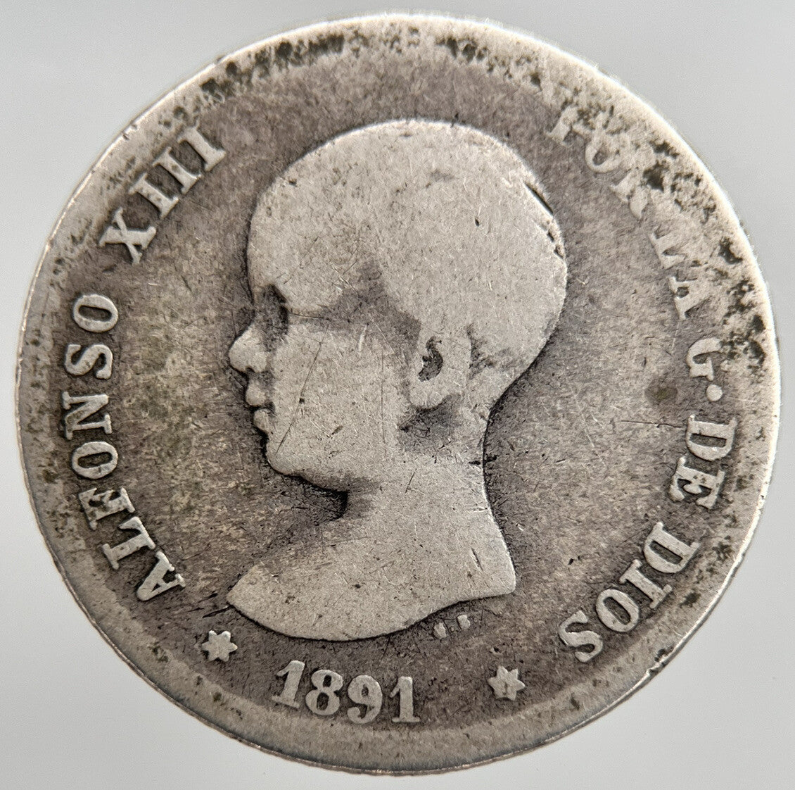 1891 Spain 1 Una Peseta Silver Coin | Collectable Grade