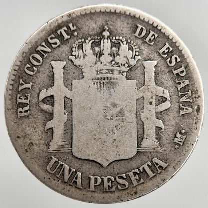 1891 Spain 1 Una Peseta Silver Coin | Collectable Grade