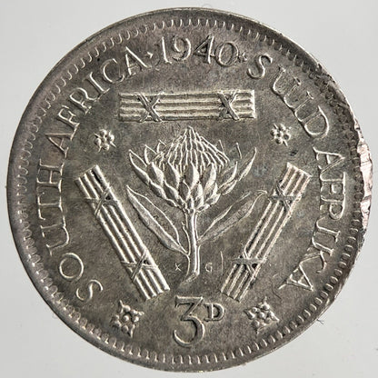 1940 South Africa Threepence Silver Coin | Very High Grade | a6976