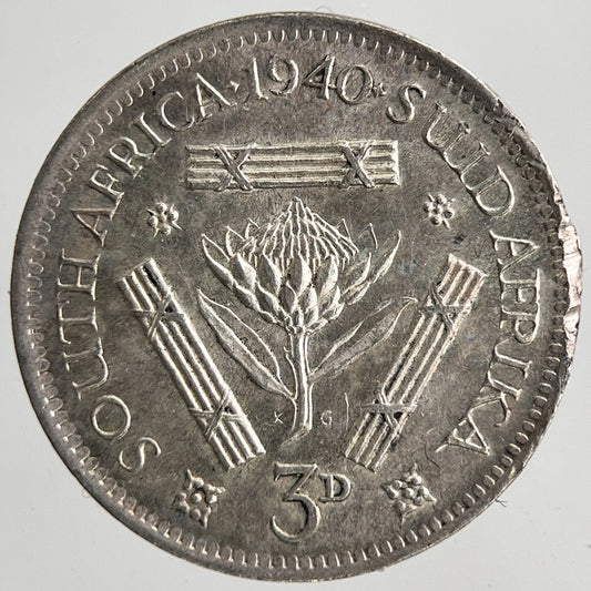1940 South Africa Threepence Silver Coin | Very High Grade | a6976
