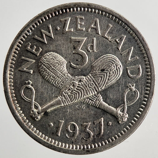 1937 New Zealand Threepence Silver Coin | Fine Collectable Grade | a6935
