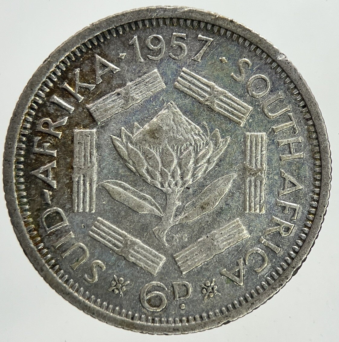 1957 South Africa Sixpence Silver Coin | Fine Collectable Grade | a6981