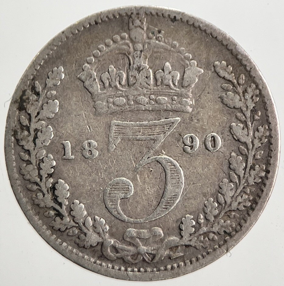 1890 Victoria Threepence Silver Coin | Fine Collectable Grade