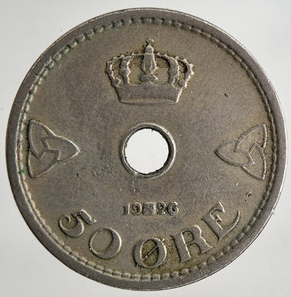 1926 Norway 50 Ore Coin | Fine Collectable Grade | a6965